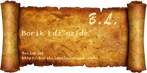 Borik László névjegykártya